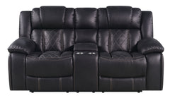 Boulder Ebony Fabric Reclining Sofa & Loveseat - Ornate Home