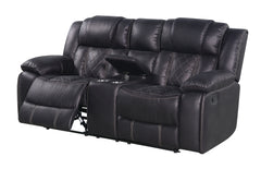 Boulder Ebony Fabric Reclining Sofa & Loveseat - Ornate Home