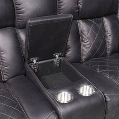 Boulder Ebony Fabric Reclining Sofa & Loveseat - Ornate Home