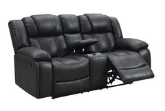 Boulder Ebony Fabric Reclining Sofa & Loveseat - Ornate Home