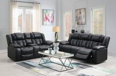 Boulder Ebony Fabric Reclining Sofa & Loveseat - Ornate Home