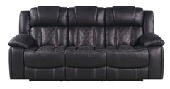 Boulder Ebony Fabric Reclining Sofa - Ornate Home