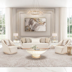 Bouquet Gold Round 32" Crystal Chandelier - Ornate Home