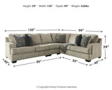 Bovarian Stone 3-Piece Sectional with Ottoman (Online Special Price) - Ornate Home