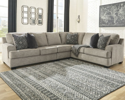 Bovarian Stone 3-Piece Sectional with Ottoman (Online Special Price) - Ornate Home