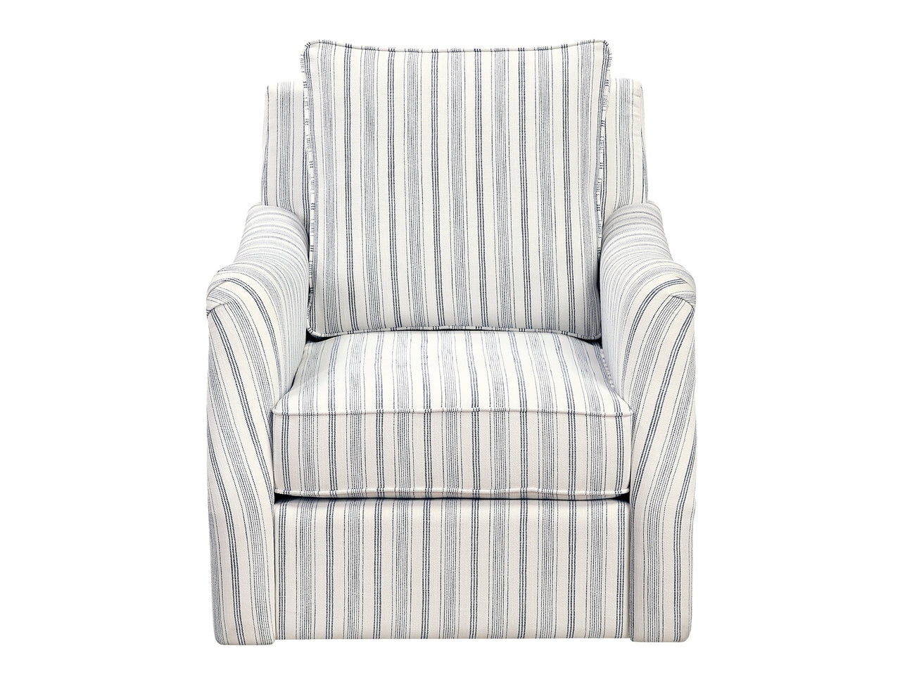 Bowden Off White/Blue Swivel Chair - Ornate Home