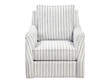 Bowden Off White/Blue Swivel Chair - Ornate Home