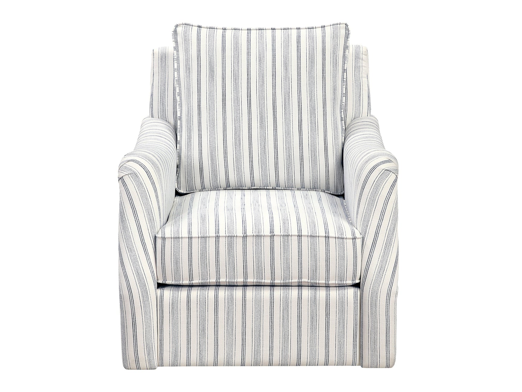 Bowden Off White/Blue Swivel Chair - Ornate Home