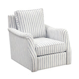 Bowden Off White/Blue Swivel Chair - Ornate Home