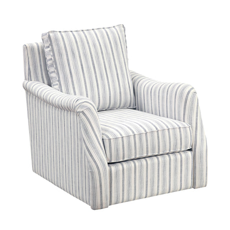 Bowden Off White/Blue Swivel Chair - Ornate Home