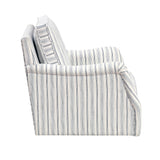 Bowden Off White/Blue Swivel Chair - Ornate Home