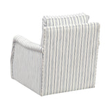 Bowden Off White/Blue Swivel Chair - Ornate Home