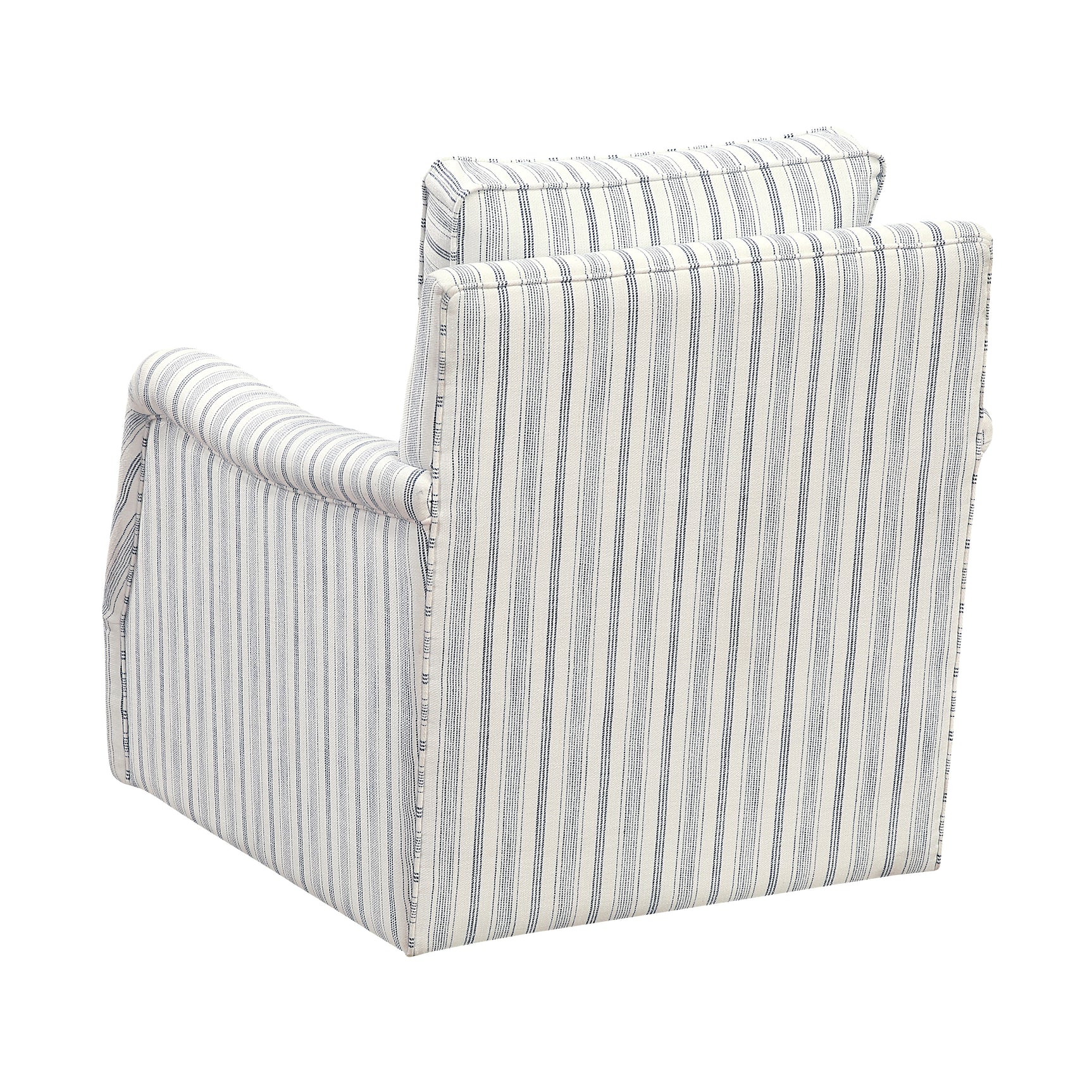 Bowden Off White/Blue Swivel Chair - Ornate Home