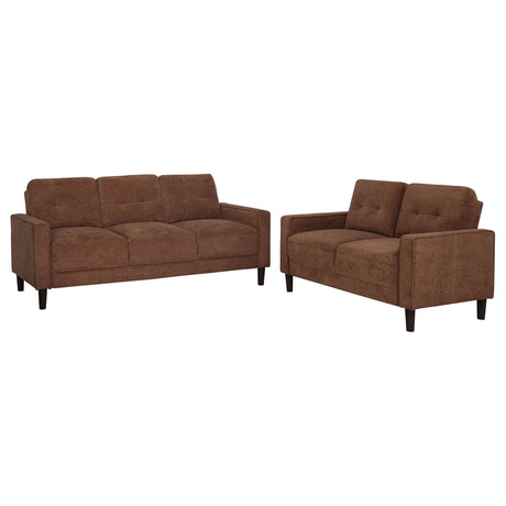 Bowen II Rust 2-piece Fabric Upholstered Track Arm Sofa Set - Ornate Home
