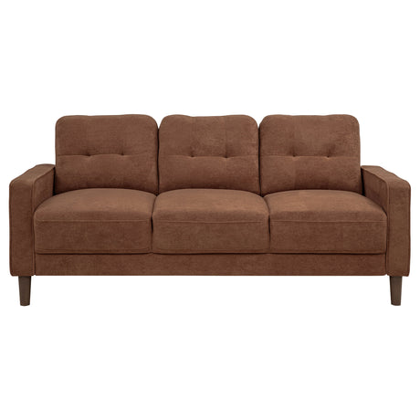 Bowen II Rust 2-piece Fabric Upholstered Track Arm Sofa Set - Ornate Home