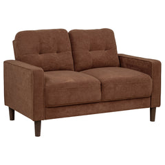 Bowen II Rust 2-piece Fabric Upholstered Track Arm Sofa Set - Ornate Home