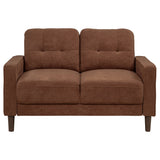 Bowen II Rust 2-piece Fabric Upholstered Track Arm Sofa Set - Ornate Home