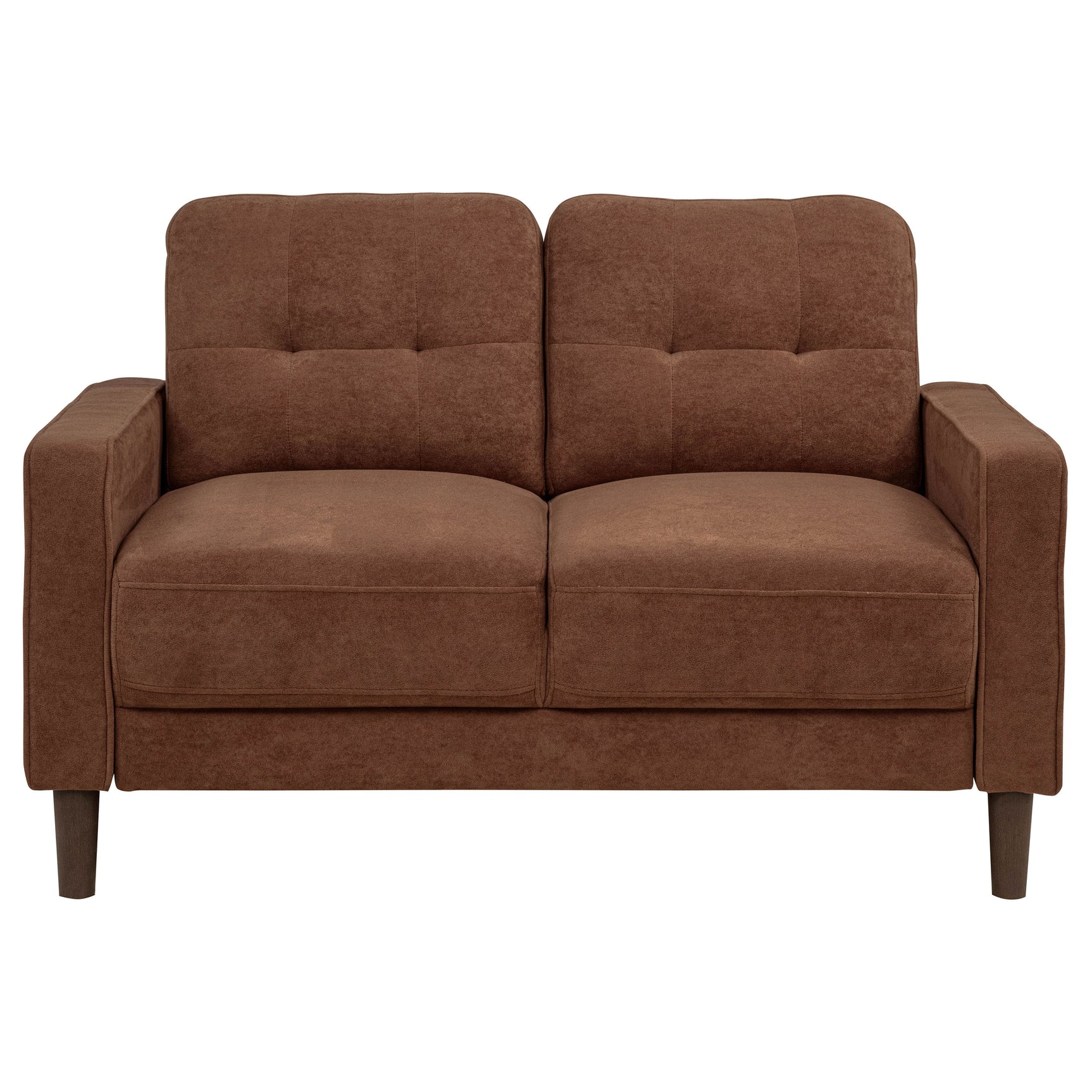Bowen II Rust 2-piece Fabric Upholstered Track Arm Sofa Set - Ornate Home