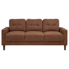 Bowen II Rust 3-piece Fabric Upholstered Track Arm Sofa Set - Ornate Home