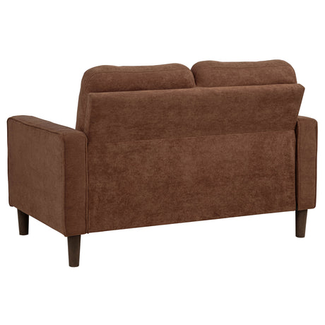 Bowen II Rust 3-piece Fabric Upholstered Track Arm Sofa Set - Ornate Home