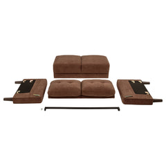 Bowen II Rust 3-piece Fabric Upholstered Track Arm Sofa Set - Ornate Home