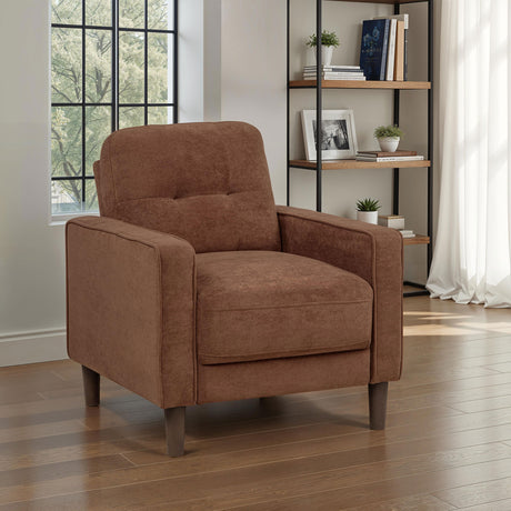Bowen II Rust Fabric Upholstered Track Arm Accent Chair - Ornate Home
