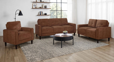 Bowen II Rust Fabric Upholstered Track Arm Accent Chair - Ornate Home