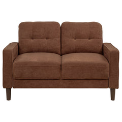 Bowen II Rust Fabric Upholstered Track Arm Loveseat - Ornate Home