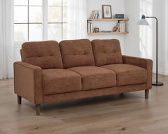 Bowen II Rust Fabric Upholstered Track Arm Sofa - Ornate Home