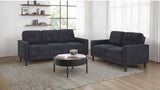 Bowen II Steel Grey 2-piece Upholstered Track Arm Sofa Set - Ornate Home