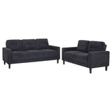 Bowen II Steel Grey 2-piece Upholstered Track Arm Sofa Set - Ornate Home