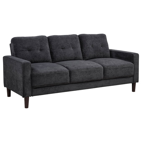Bowen II Steel Grey 2-piece Upholstered Track Arm Sofa Set - Ornate Home