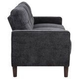 Bowen II Steel Grey 2-piece Upholstered Track Arm Sofa Set - Ornate Home