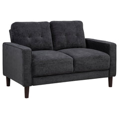 Bowen II Steel Grey 2-piece Upholstered Track Arm Sofa Set - Ornate Home