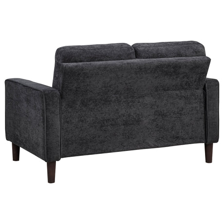 Bowen II Steel Grey 2-piece Upholstered Track Arm Sofa Set - Ornate Home
