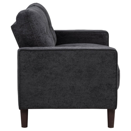 Bowen II Steel Grey 2-piece Upholstered Track Arm Sofa Set - Ornate Home