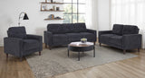 Bowen II Steel Grey 3-piece Upholstered Track Arm Sofa Set - Ornate Home