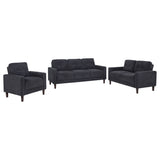 Bowen II Steel Grey 3-piece Upholstered Track Arm Sofa Set - Ornate Home