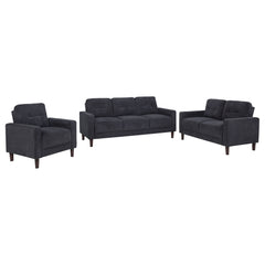 Bowen II Steel Grey 3-piece Upholstered Track Arm Sofa Set - Ornate Home