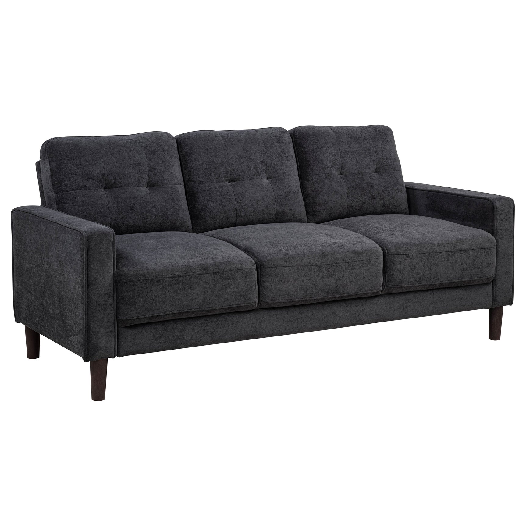 Bowen II Steel Grey 3-piece Upholstered Track Arm Sofa Set - Ornate Home