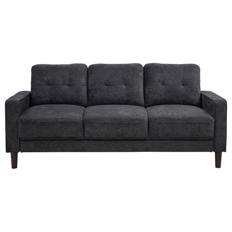 Bowen II Steel Grey 3-piece Upholstered Track Arm Sofa Set - Ornate Home