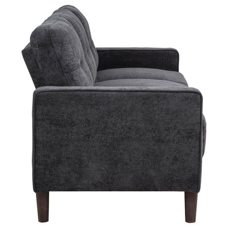 Bowen II Steel Grey 3-piece Upholstered Track Arm Sofa Set - Ornate Home