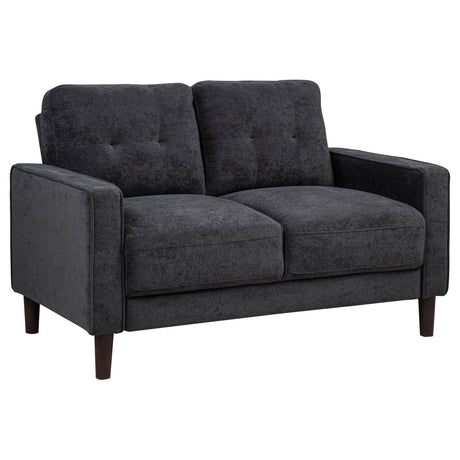 Bowen II Steel Grey 3-piece Upholstered Track Arm Sofa Set - Ornate Home