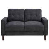 Bowen II Steel Grey 3-piece Upholstered Track Arm Sofa Set - Ornate Home