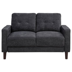 Bowen II Steel Grey 3-piece Upholstered Track Arm Sofa Set - Ornate Home