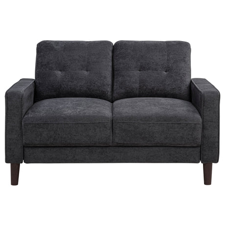Bowen II Steel Grey 3-piece Upholstered Track Arm Sofa Set - Ornate Home