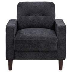 Bowen II Steel Grey 3-piece Upholstered Track Arm Sofa Set - Ornate Home