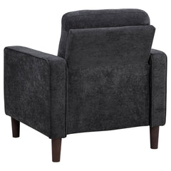 Bowen II Steel Grey 3-piece Upholstered Track Arm Sofa Set - Ornate Home