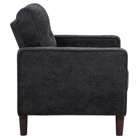Bowen II Steel Grey 3-piece Upholstered Track Arm Sofa Set - Ornate Home