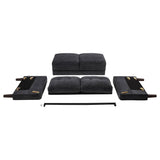 Bowen II Steel Grey 3-piece Upholstered Track Arm Sofa Set - Ornate Home